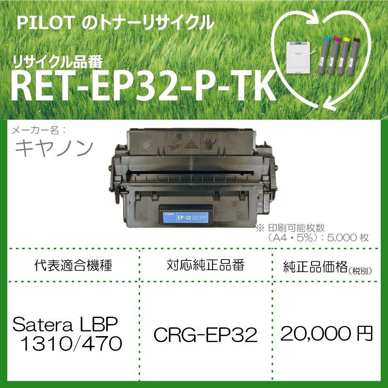 リサイクルトナー RET-EP32-P-TK ブラック｜の通販はソフマップ[sofmap]