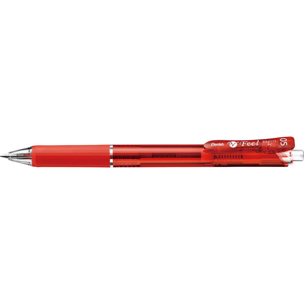 ボールペン VICUNA Feel(ビクーニャ フィール) クリアレッド(インク色：赤) BXB115-B ［0.5mm］