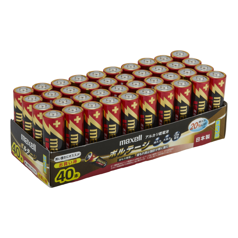単3形 40本 アルカリ乾電池 ボルテージ Lr6 T 40p Tr の通販はソフマップ Sofmap