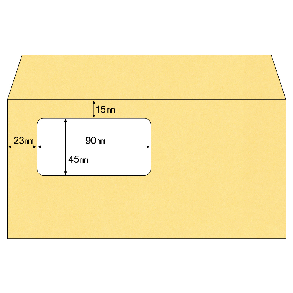 MF11 ヒサゴ 窓つき封筒オレンジ-