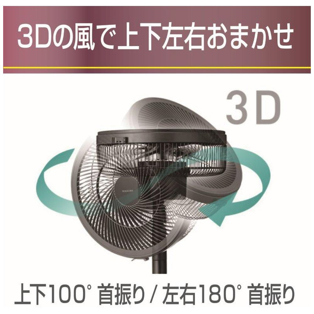 扇風機 SEASONS（シーズンズ） チャコールブラック R30J-DDC-K ［DC