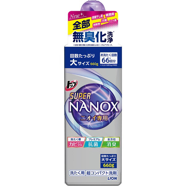 トップ スーパーNANOX ニオイ専用 本体大 660g 12本 ナノックス トップスーパーNANOX(ナノックス)ニオイ専用本体大660g｜の通販は