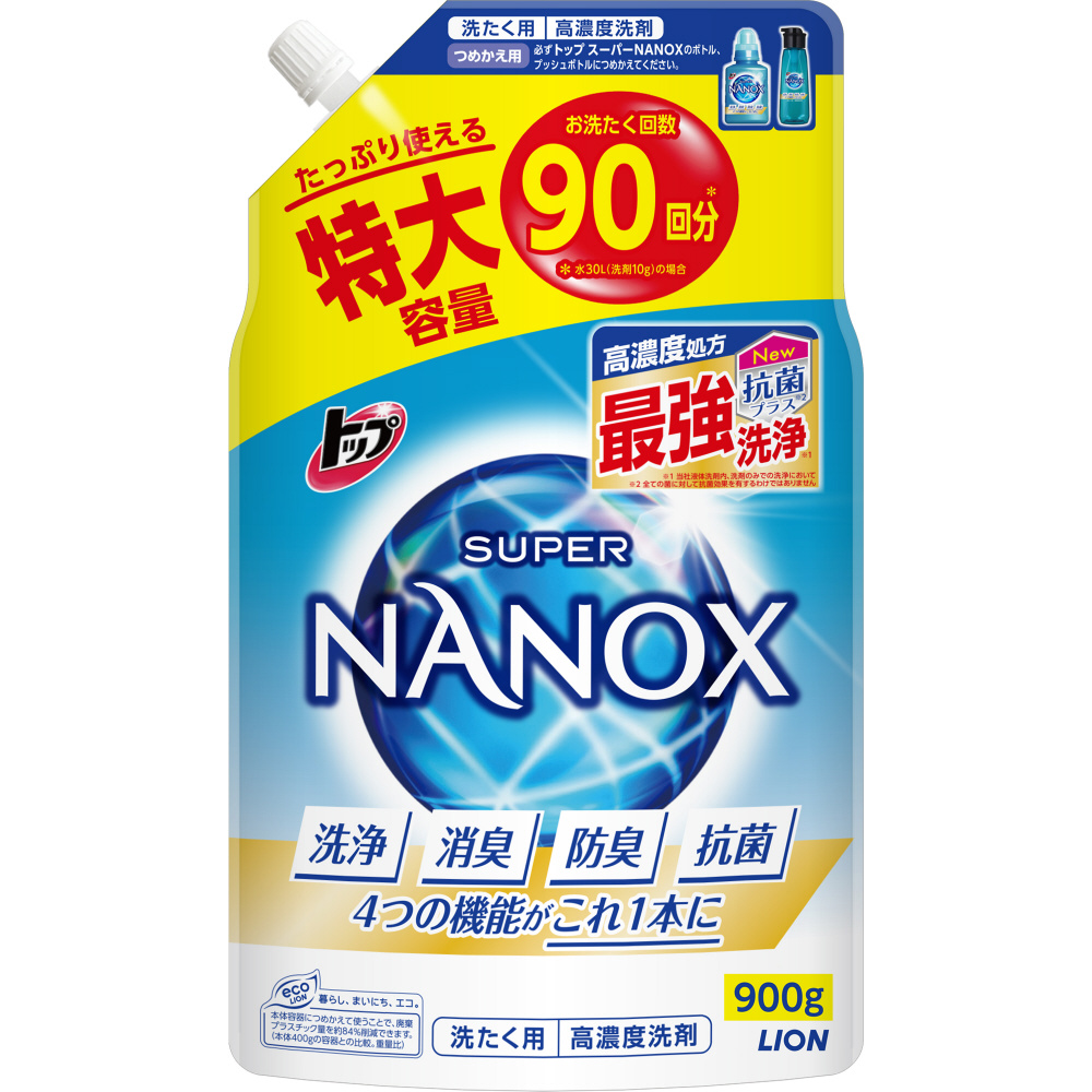 トップ スーパーNANOX（ナノックス） つめかえ用 特大 900g｜の通販は