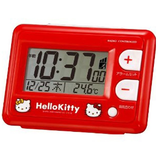 【在庫限り】 電波目覚まし時計 ハローキティ(Hello Kitty)R095 赤 8RZ095RH01 ［デジタル /電波自動受信機能有］