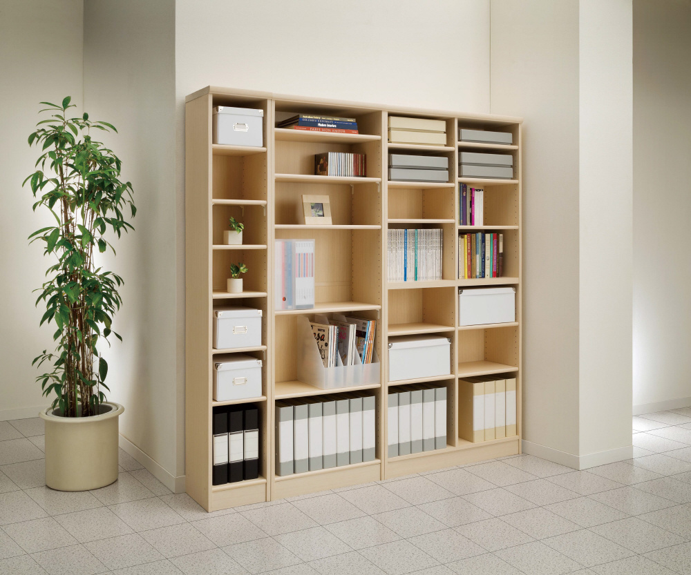②オープン本棚 本収納 NC1890F LN ライトナチュラル 幅86.5cm Shelfit(シェルフィット) ラック 本棚 (幅70x高さ180cm) ライト