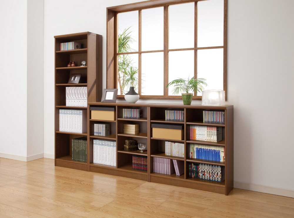 ダークブラウン本棚 モダンデザイン Shelfit(シェルフィット) ラック 本棚 (幅60x高さ180cm) ダーク