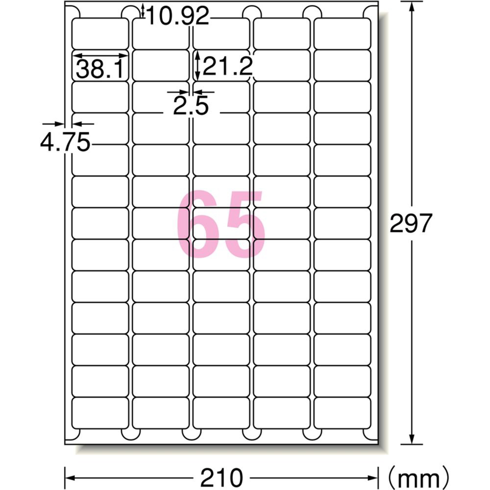 エーワン ラベルシール［プリンタ兼用］強粘着タイプ A4 12面 18シート