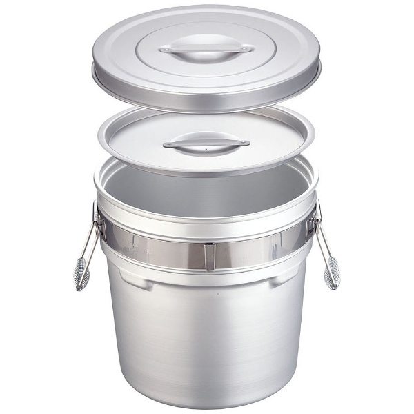 AG 18-8 目盛付二重食缶 10L クリップ付 14010C 保存容器、ケース