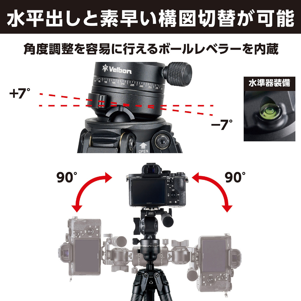 フリュード雲台付三脚 Z558 MT ［5段 /ビデオ雲台］｜の通販は 