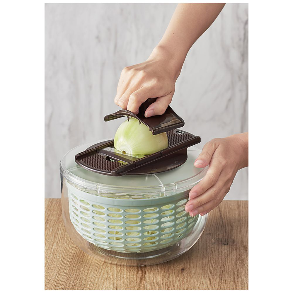 Toffy K-HC10 Push Salad Spinner and Slicer Set