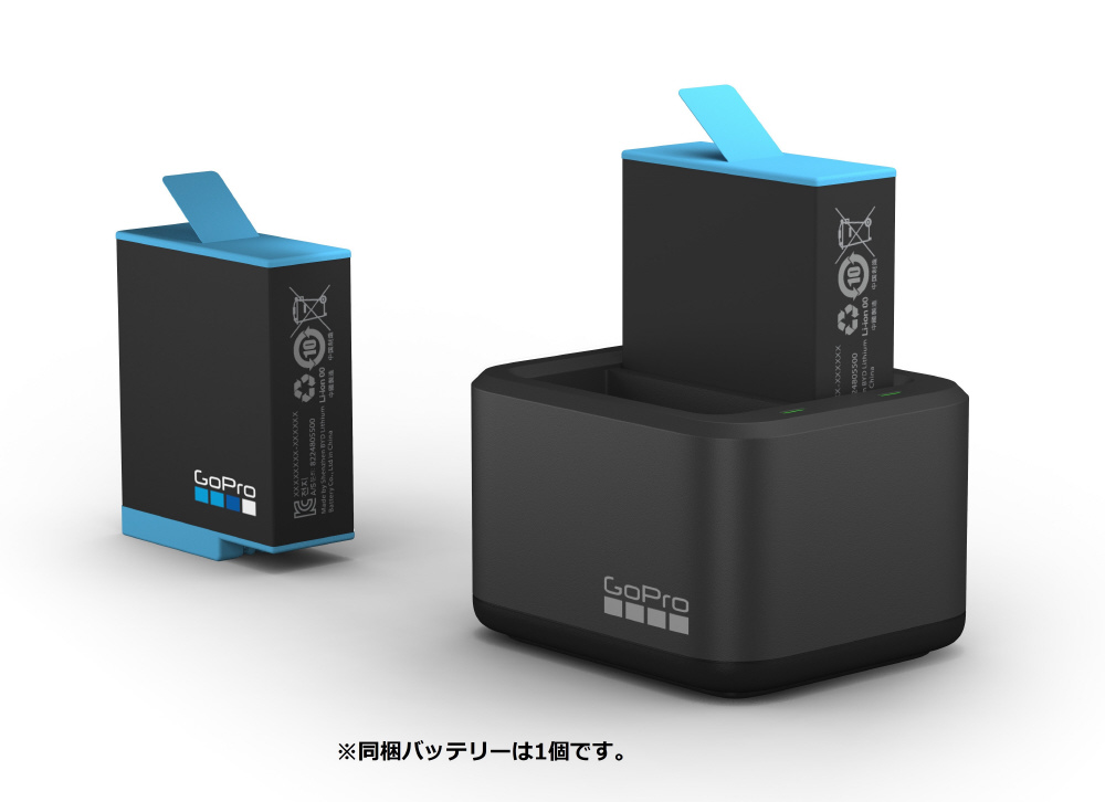 純正　GoPro デュアルバッテリーチャージャー＋バッテリー2つ