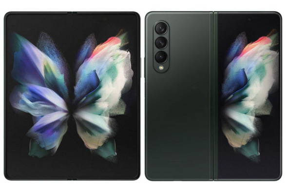 〔中古品〕 Galaxy Z Fold3 5G 256GB ファントムグリーン SCG11 auロック解除SIMフリー  ［7.6インチ/6.2インチ有機EL／Snapdragon 888 5G］