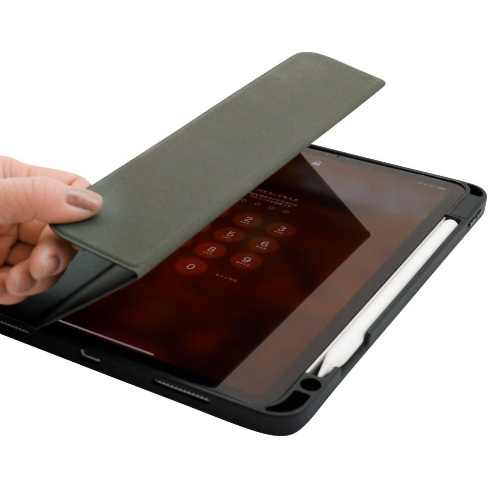 PC/タブレット タブレット 12.9インチ iPad Pro（第5/4/3世代）用 Apple Pencilホルダー付きケース ブラック OWL-CVID12901-BK
