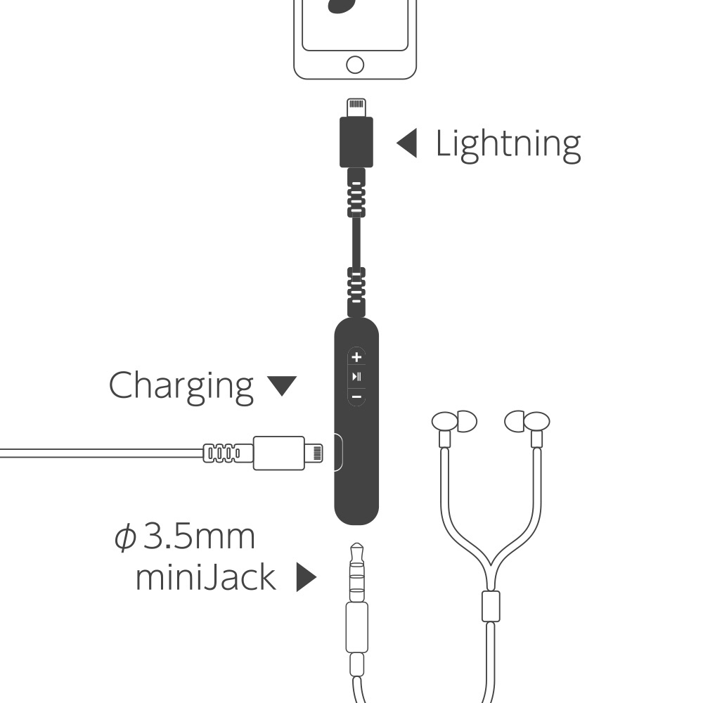 充電用Lightningポート付き Lightning-3.5mmミニジャック変換ケーブル ブラック  OWL-CBLTF35LT01-RBK｜の通販はソフマップ[sofmap]