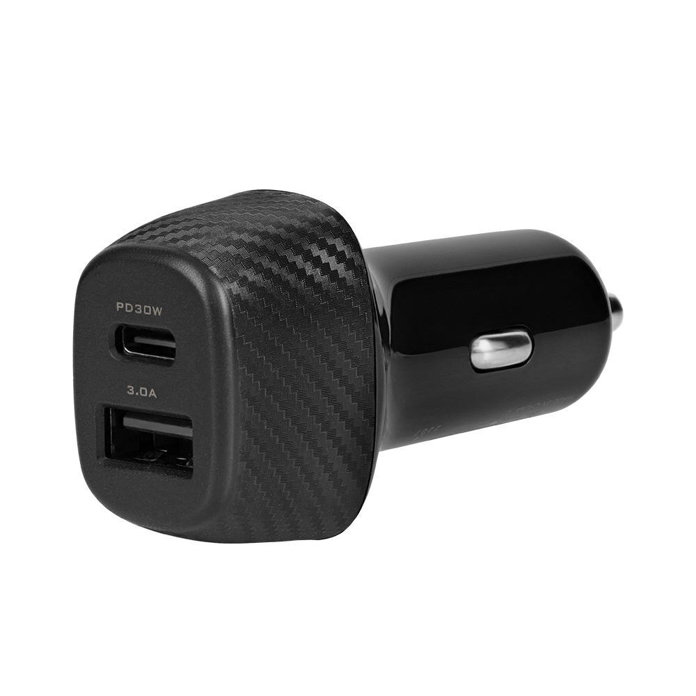 合計最大出力48W PD3.0(30W)対応 USB Type-C×1 ＋ USB Type-A×1 USB車載充電器  ブラック OWL-CPD30C1A1R-BK ［2ポート /USB Power Delivery対応］