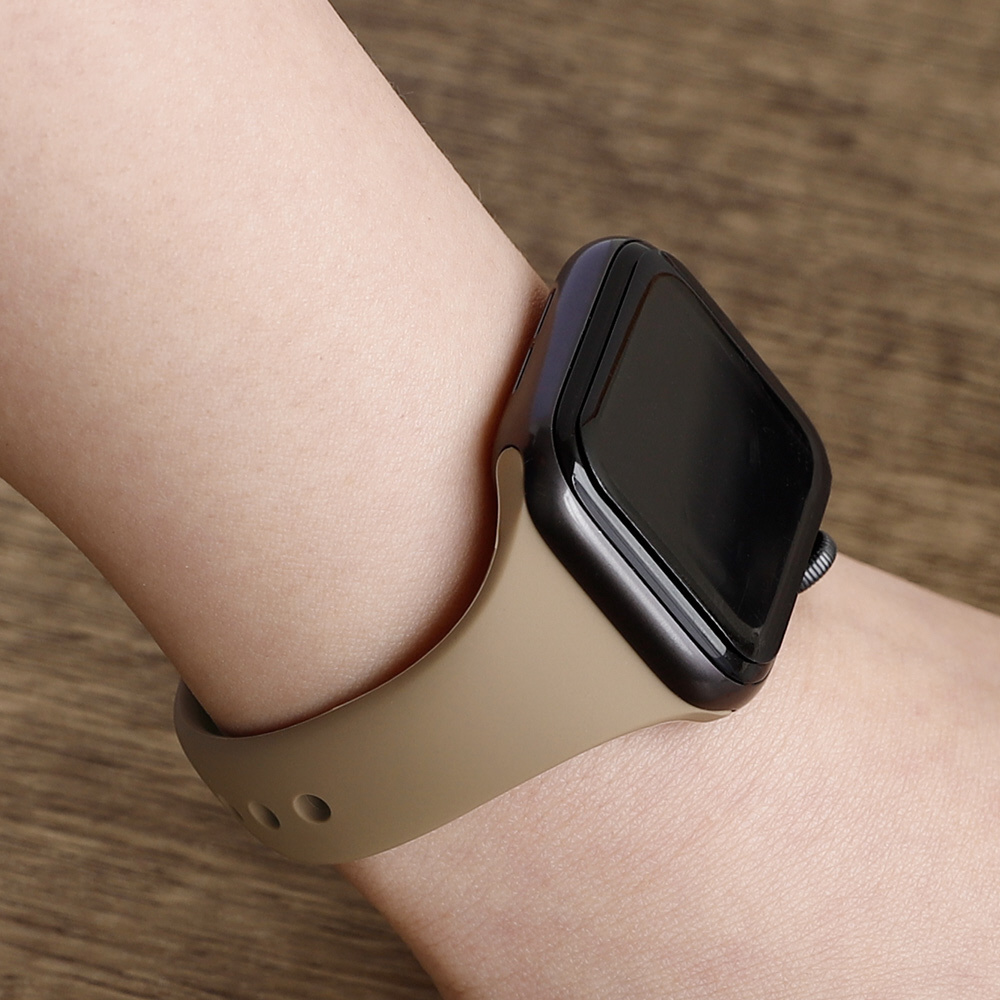ベージュ シリコン スマートウォッチバンド 38/40/41mm エモニーク emonique シリコン製 Apple Watch Band スマートウォッチ