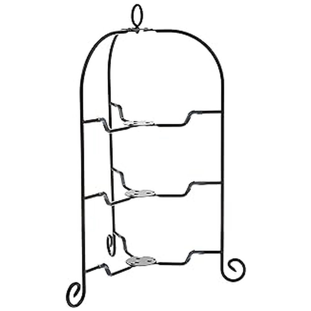 ドルチェフォールダブルケーキスタンド 3段  ブラック 018183