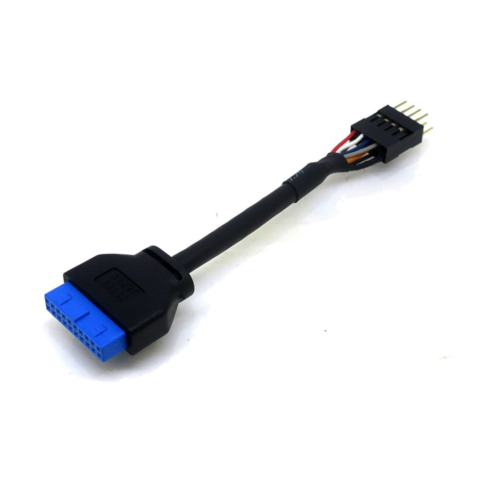 USB3.0ピンヘッダ → USB2.0ピンヘッダ 変換ケーブル ブラック