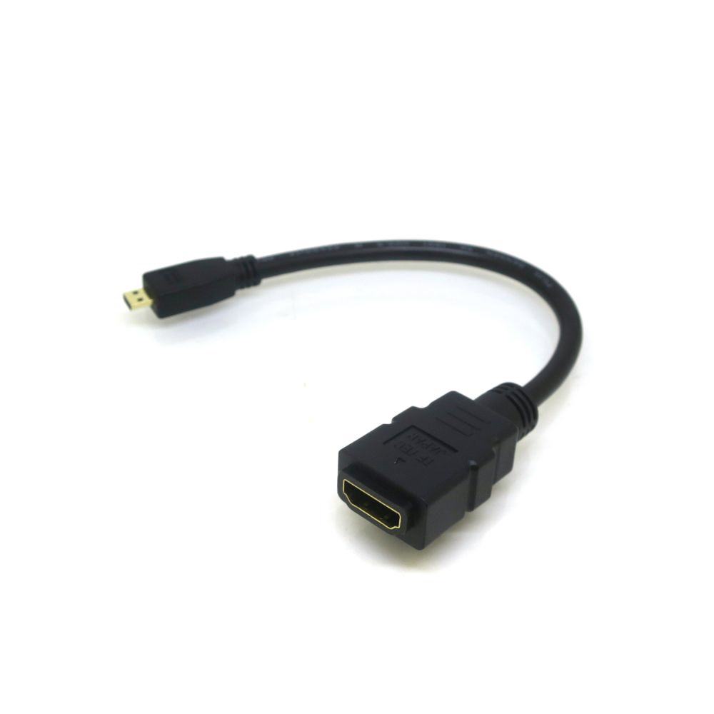 HDMI変換アダプタ [MicroHDMI オス→メス HDMI] 0.2m ブラック HD4670