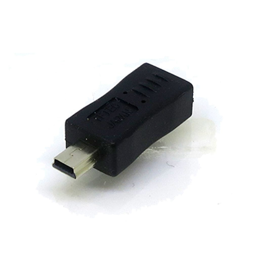 USB変換アダプタ [mini USB オス→メス micro USB] ブラック