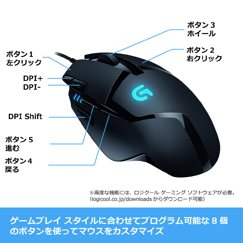 G402 Logicool Ultra Fast FPS Gaming Mouse（8ボタン/USB/光学式