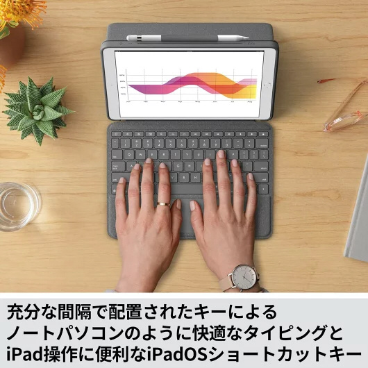 10.2インチ iPad（第7/8/9世代）用 トラックパッド付キーボードケース COMBO TOUCH グラファイト  iK1057BKA|logicool(ロジクール)