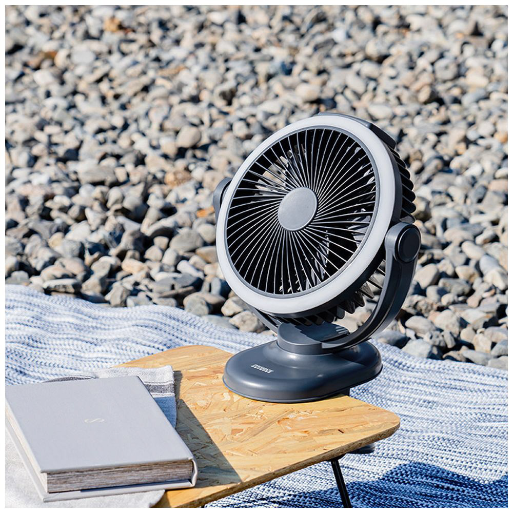 防塵防水 充電式クリップサーキュレーター PRISMATE アッシュグレー PR