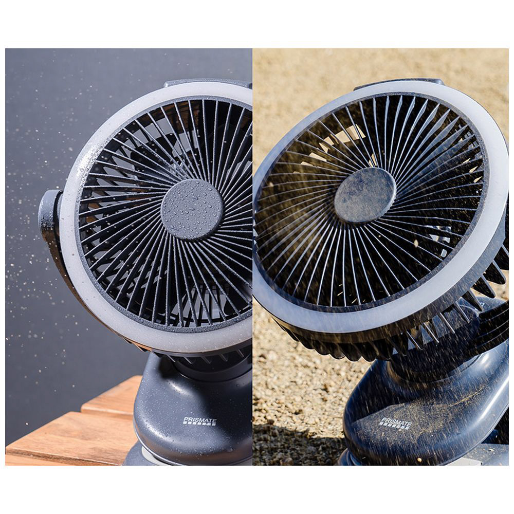防塵防水 充電式クリップサーキュレーター PRISMATE アッシュグレー PR
