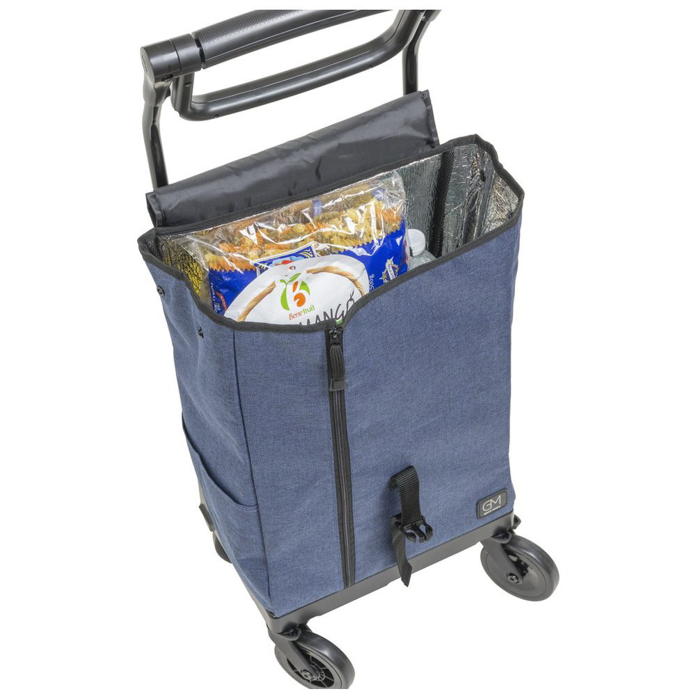 ストッパー付き 保冷温仕様ショッピングカート ネイビー GM-124ST-NV
