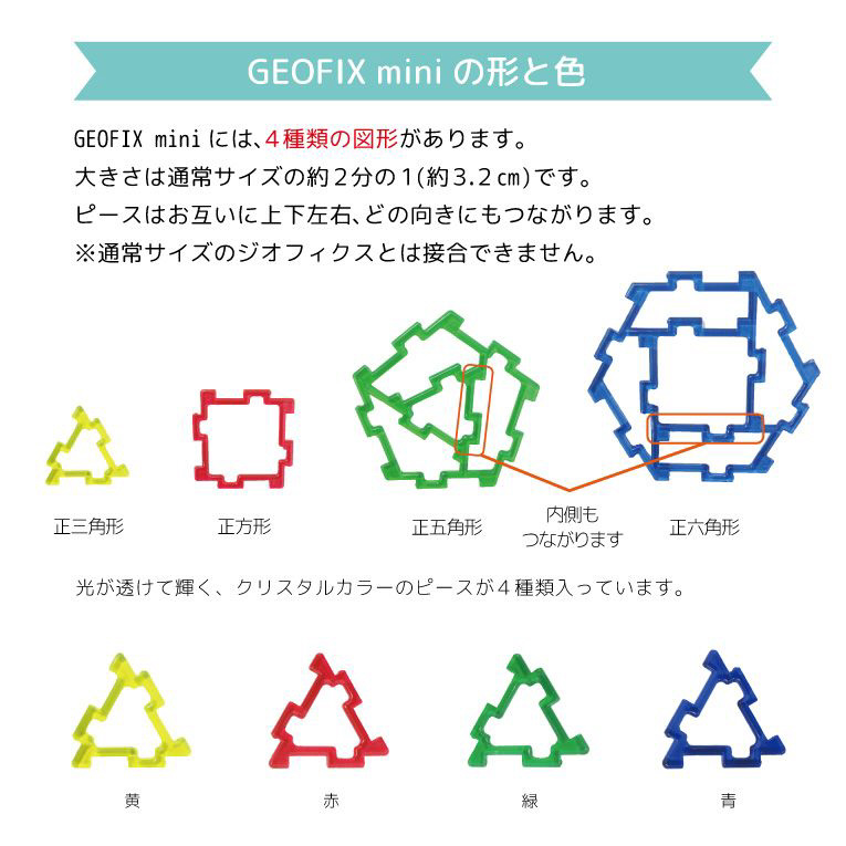 GEOFIX(ジオフィクス) mini ベーシックセット 80ピース 1/2サイズ 【864】