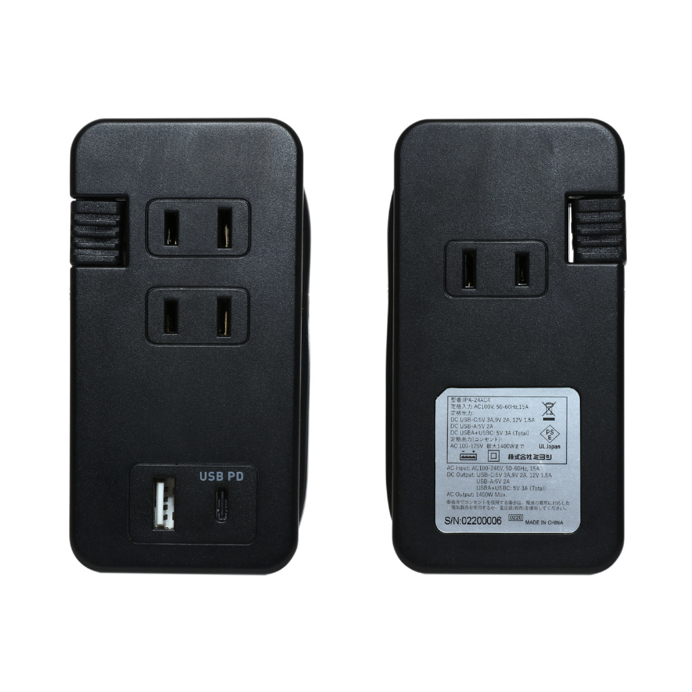 Acコンセント搭載 Usb2ポートスマホ用usb充電コンセントアダプタusb Type C コネクタ搭載タイプ ブラック Ipa 24ac4 Bk 2ポート Usb Power Delivery対応 の通販はソフマップ Sofmap