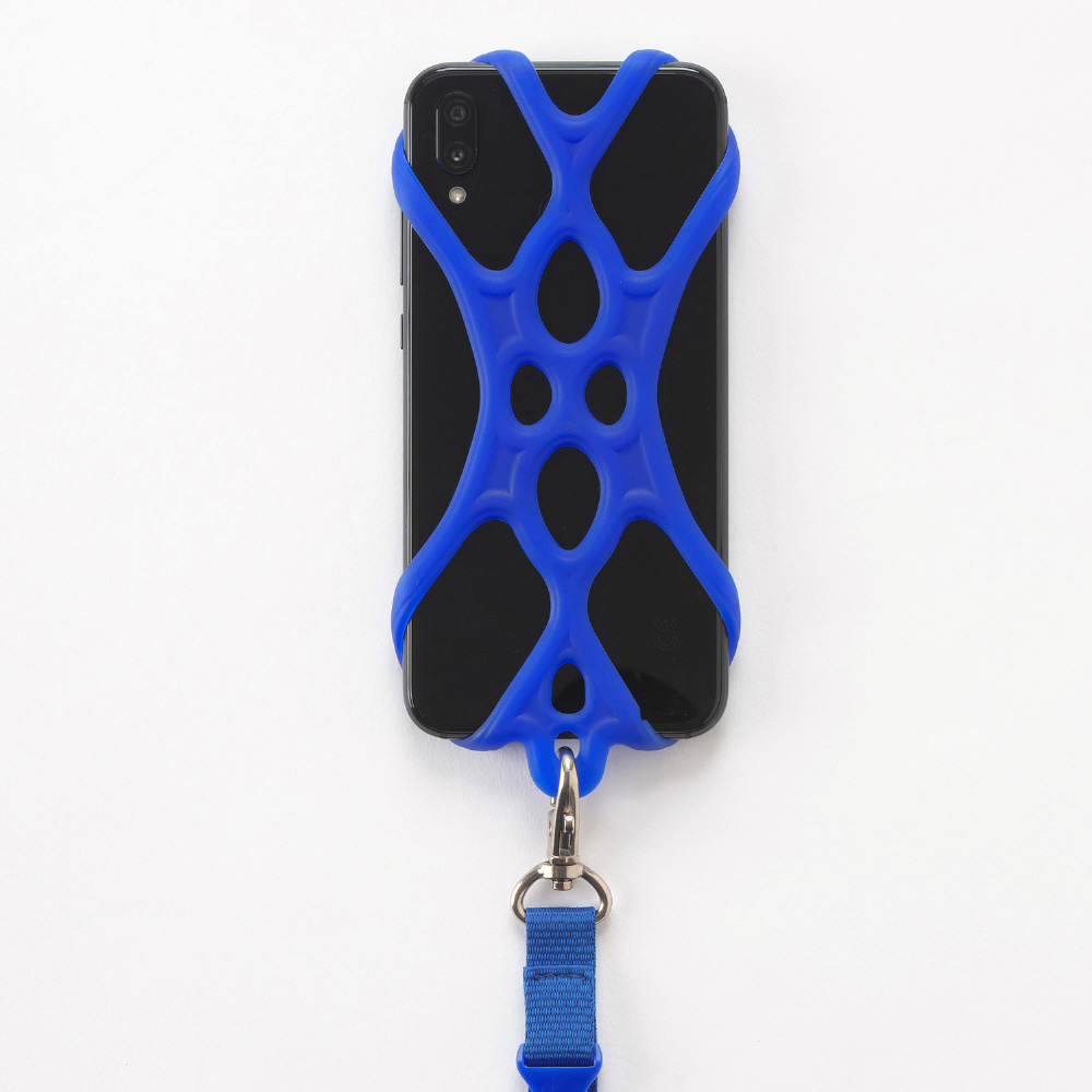 ネックストラップ＋スマホホルダー〕 6.5インチ対応フリーサイズスマホ