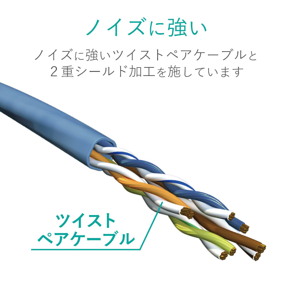 カテゴリー6　 LANケーブル ツメ折れ防止 （ブルー・20m）　LD-C6T/BU200