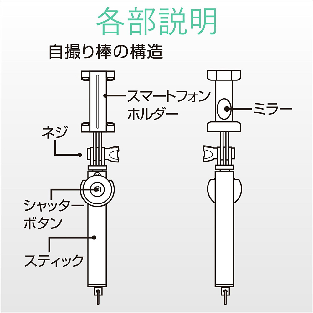 Bluetooth自撮り棒 1000mm ホワイト P Ssb01wh 自撮り棒の通販はソフマップ Sofmap