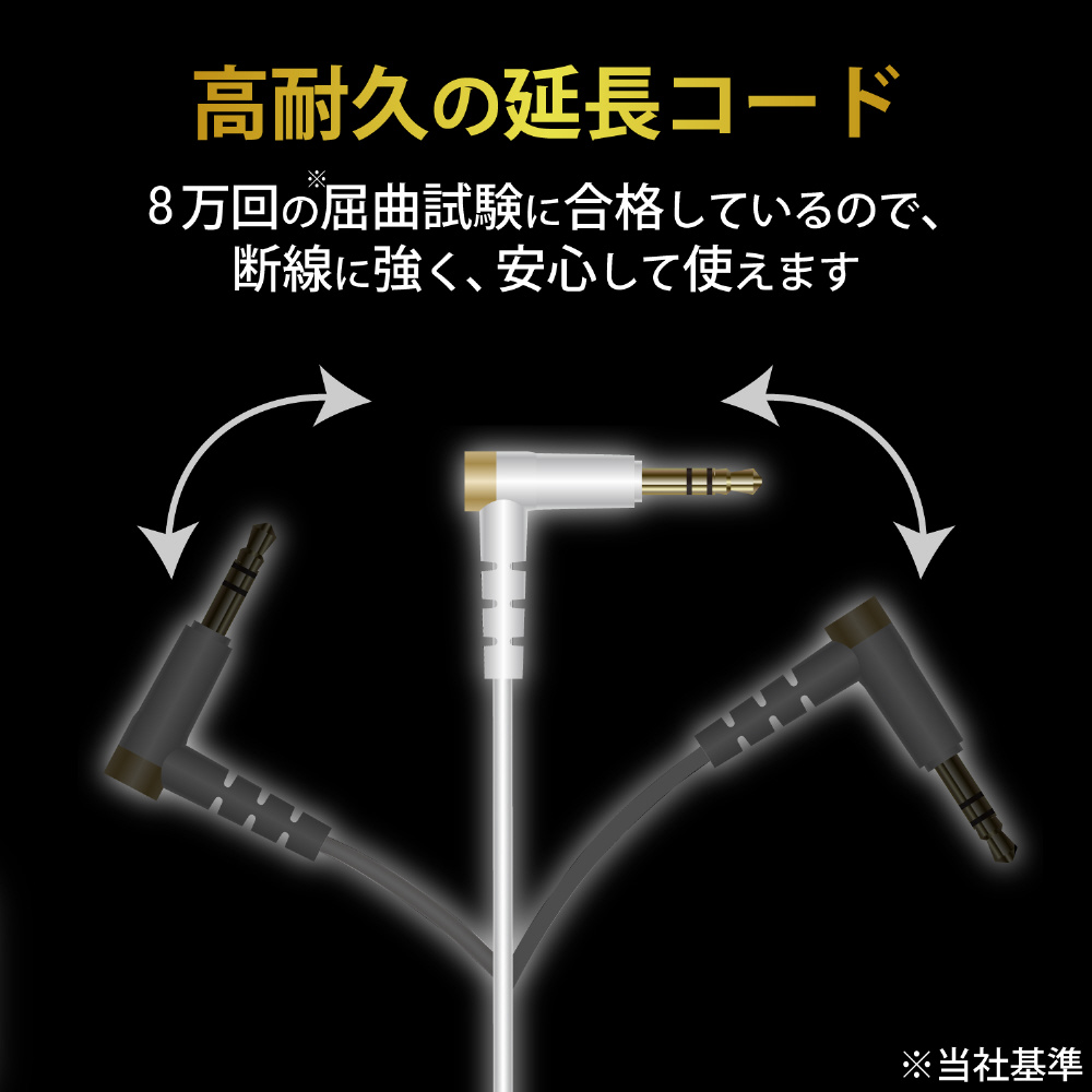 ヘッドホン延長ケーブル 高耐久 (3.0m/ホワイト) EHP-35ELS30WH｜の