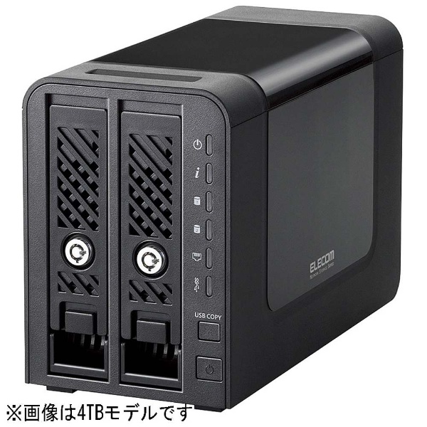 NASサーバー（2ドライブ）Linux搭載 NSR-MS2T2BLB ［据え置き型