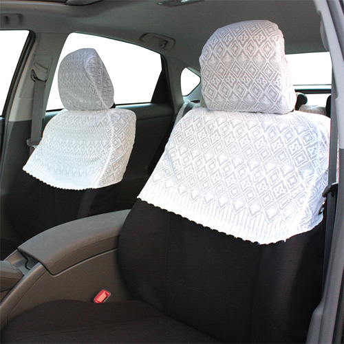 ピアリマーマのレースカバー HL-0001 リラッソ レース ハーフカバー ホワイト 普通車用フリーサイズ