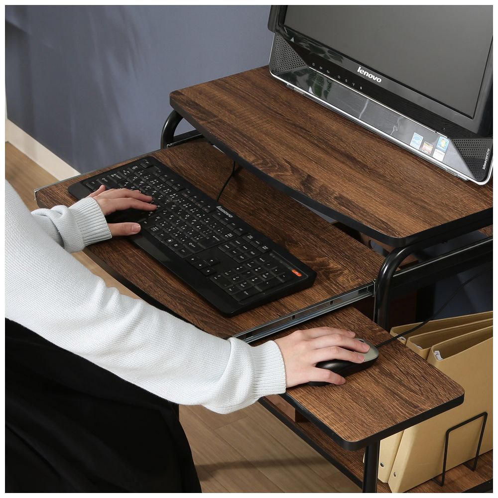 シンプルPCデスク フィット BR ブラウン 66741｜の通販はソフマップ