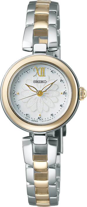 【ソーラー】セイコーセレクション（SEIKO SELECTION）フラワーモチーフ ホワイト/シャンパンゴールド SWFA198 ［正規品］