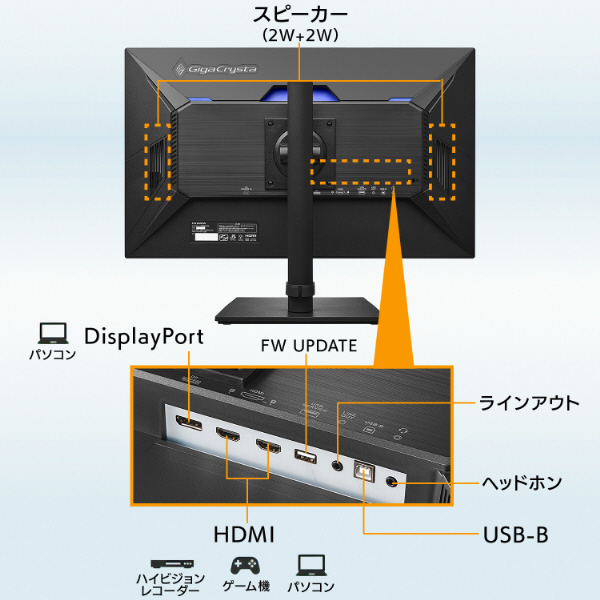 LCD-GDQ271JA ゲーミングモニター GigaCrysta 5年保証 ブラック ［27型