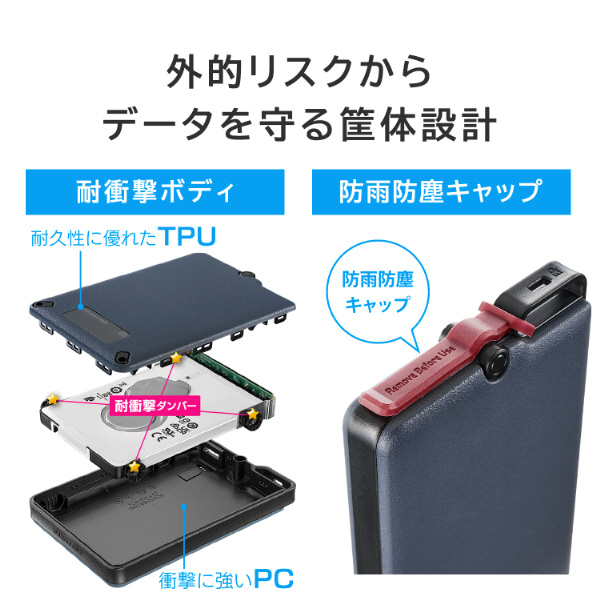 HDPD-SUTC2 外付けHDD USB-C＋USB-A接続 「BizDAS」セキュリティモデル