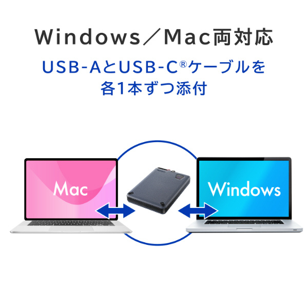 HDPD-SUTC2 外付けHDD USB-C＋USB-A接続 「BizDAS」セキュリティモデル