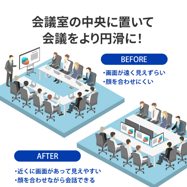 モニタースタンド [1画面 /～55インチ] 移動式ローディスプレイ