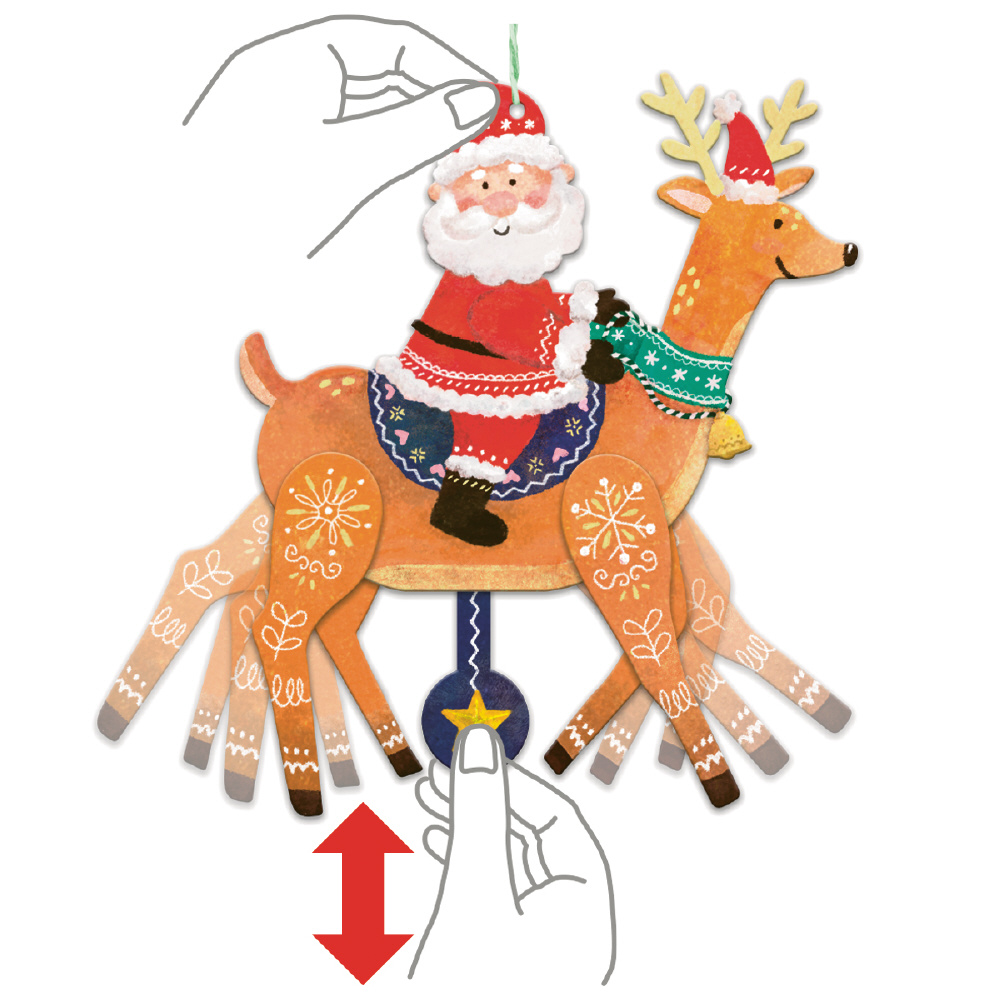 立体クリスマスカード マリオネットサンタ XAR-836-382｜の通販は