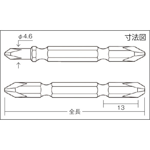 ハイパービット2本組 両頭コンビタイプ +2×+3×110 AHPM2311｜の