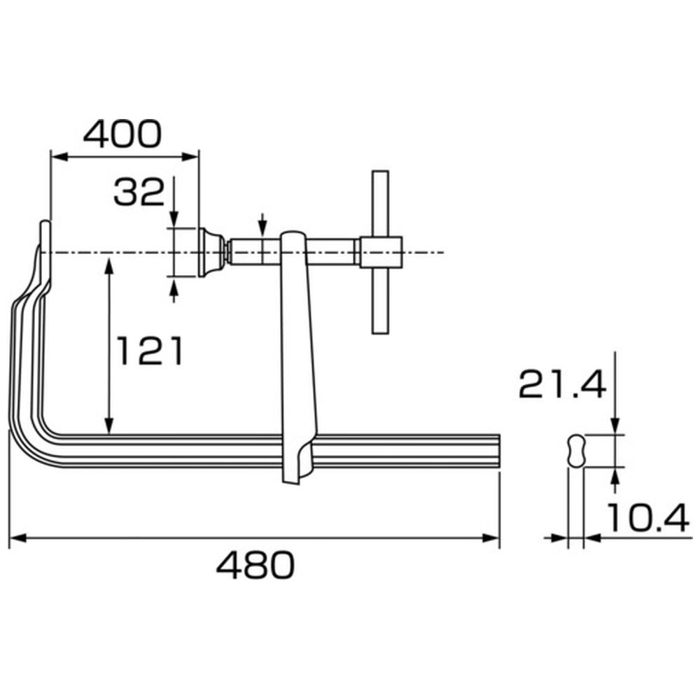 エビ 万力 バーハンドル標準型 ４００ｍｍ×１２０ｍｍ BM4012A｜の通販