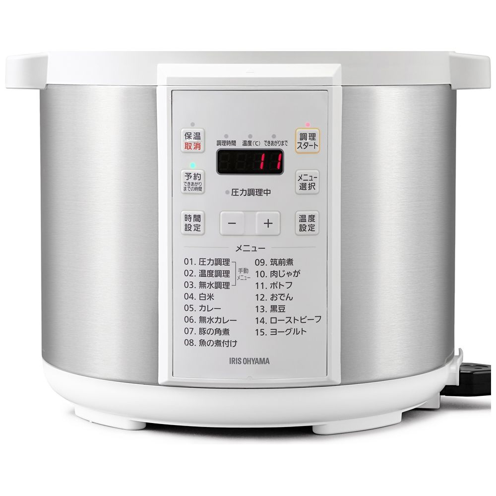 アイリスオーヤマ 電気圧力鍋 6.0L PC-EMA6-W 自動メニュー12種類 大容量
