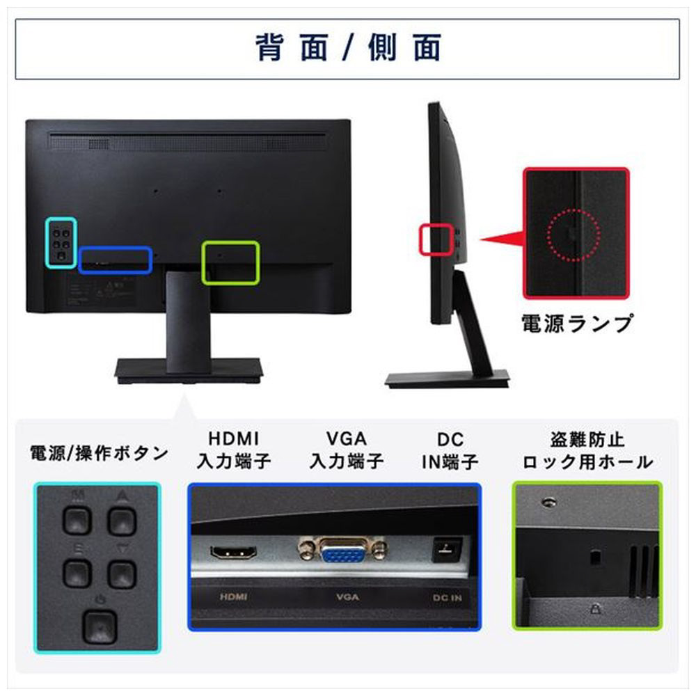 RLD-21AF-B(ブラック) 21.5型ワイド 液晶ディスプレイ PCモニター ブラック RLD-21AF-B ［21.5型 /フルHD(1920×1080