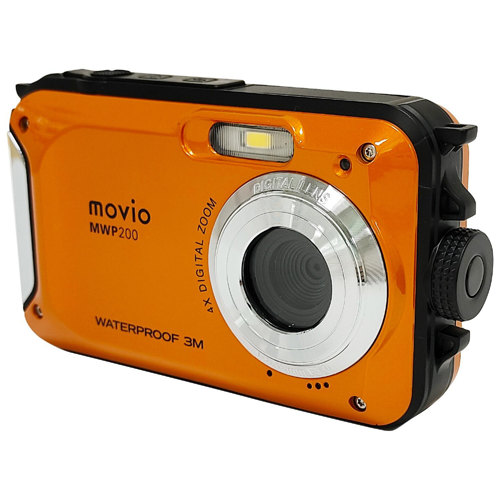 防水デジタルカメラ WATERPROOF CAMERA MOVIO オレンジ MWP200