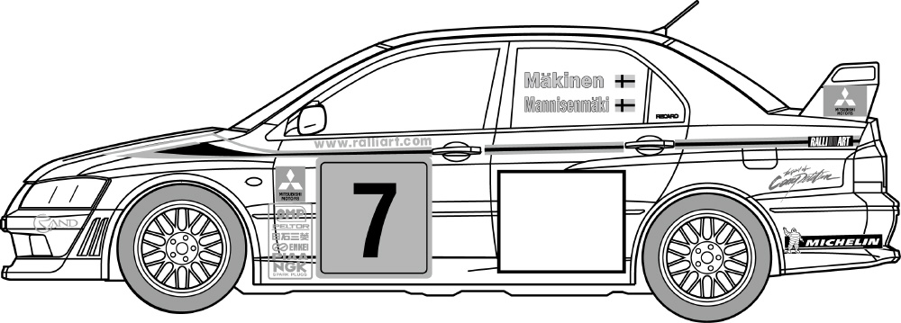 三菱ランサーエボリューション7 WRC オートアート社 1/18 - ミニカー
